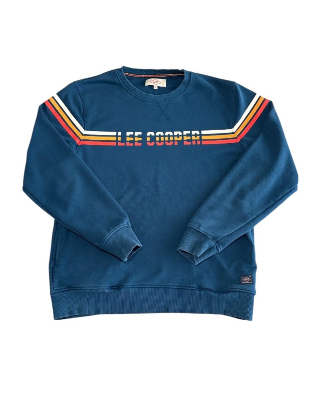 Lee Cooper Long Sleeved Crewneck Sweatshirt Pullover Turquiose Retro Mens XL